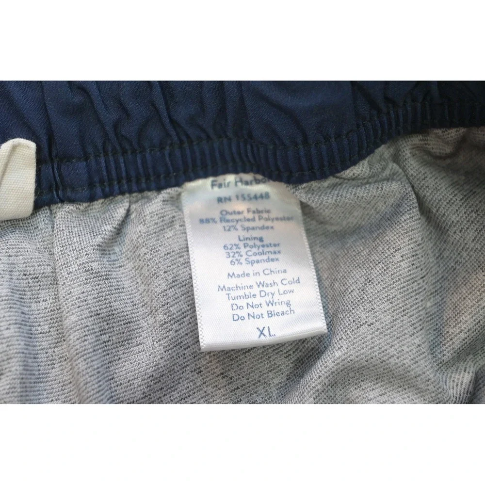 Fair Harbor Swim Shorts‎ Mens XL Navy Blue Palm Floral Board Trunks Lined